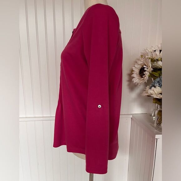 BOGO L.L Bean Pink Button Up Shirt Roll-Tab Sleeve - Picture 4 of 5